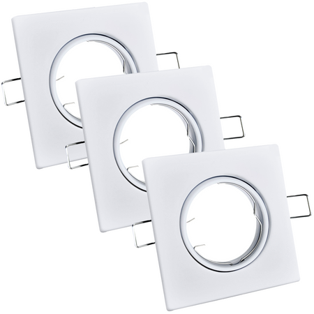 Zestaw 3x Oprawa halogenowa ruchoma OPIN GOLDLUX kwadrat metal biel MR16 GU10