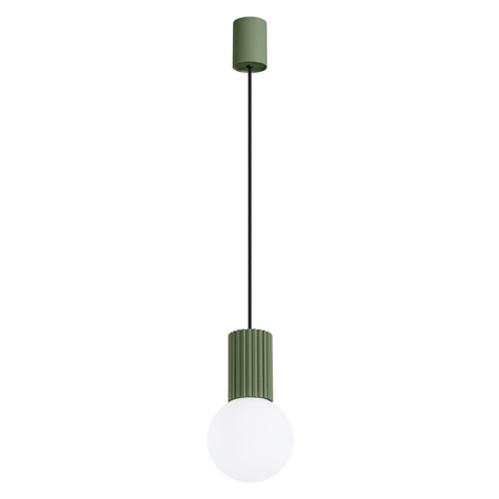 Lampa Wisząca Zwis G9 Okrągła Oliwkowa Nowoczesna Matowa Halo Sollux