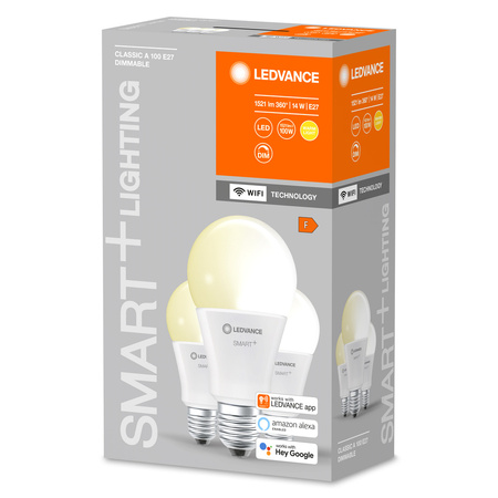 3PAK Żarówka LED E27 A75 14W 1521lm 2700K Ciepła LEDVANCE SMART+ WiFi Ściemnialna