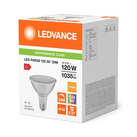 Żarówka LED PAR38 E27 15.2W = 120W 1035lm 2700K Ciepła Biała FILAMENT ŚCIEMNIALNA LEDVANCE