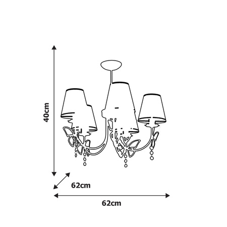 Lampa Sufitowa Żyrandol CHARLOTTE Różowa 5xE14 Milagro