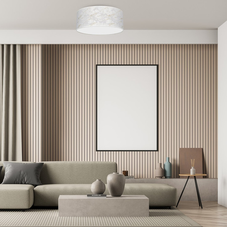 Plafon LED Lampa Sufitowa SENSO Biała Złota 2xE27 Ø40cm Milagro