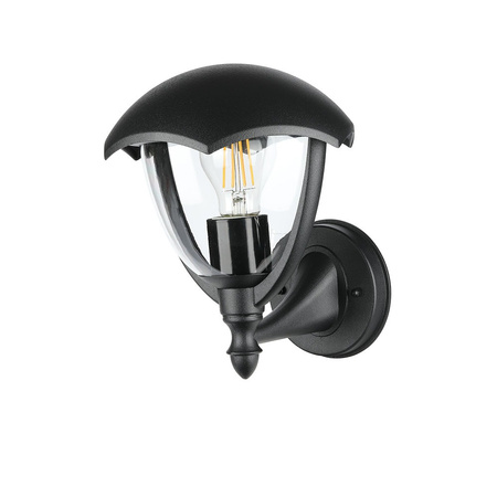 Lampa Ogrodowa Oprawa Elewacyjna Kinkiet E27 Przezroczysty klosz Czarny VT-730 V-TAC