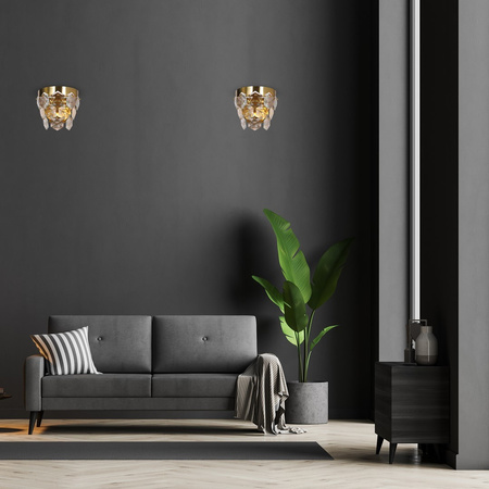 Lampa Ścienna Kinkiet GRACE Złota 2xE14 Milagro