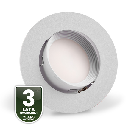 Zestaw Oprawa Halogenowa Podtynkowa VENTUS Biała Okrągła + Żarówka LED GU10 6W Ciepła 120° Lumiled