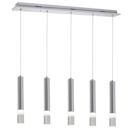 Lampa wisząca Tuba Zwis Chrom ICE 25W LED IP20 Metal i akryl Milagro