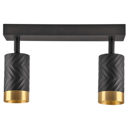 Oprawa Ścienno-Sufitowa Reflektor Punktowy 2x GU10 Czarna Złota ARRAS Sanico Goldlux