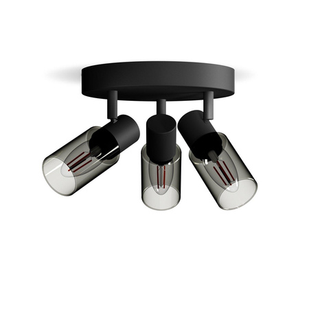 Lampa Sufitowa Reflektor 3x E14 Czarna Palms Philips