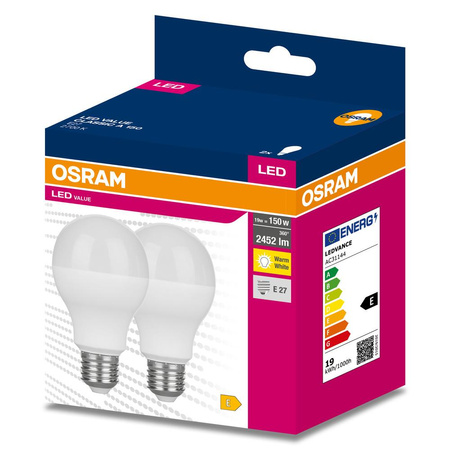 2x Żarówka LED A68 E27 19W = 150W 2452lm 2700K Ciepła 200° VALUE CLASSIC Osram