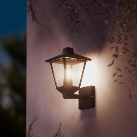 Kinkiet Ogrodowy Lampa Elewacyjna Zewnętrzna LATARNIA E27 IP44 Czarna Kinno Philips