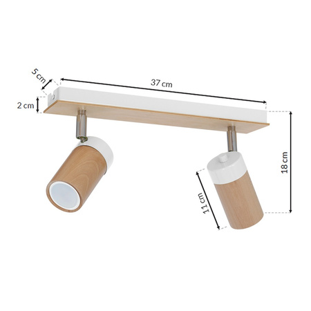 Lampa Sufitowa BARON Biała 2xGU10 Milagro