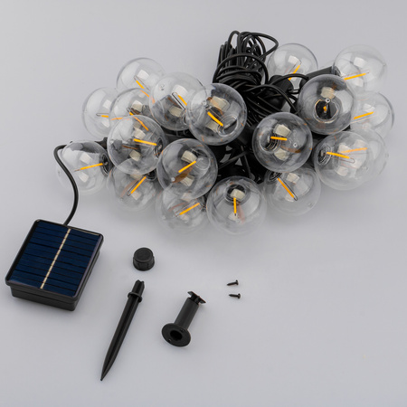 Girlanda Solarna Ogrodowa 20x LED Ozdobne Kuleczki 11.58m 3000K Ciepła LOVO LUMILED