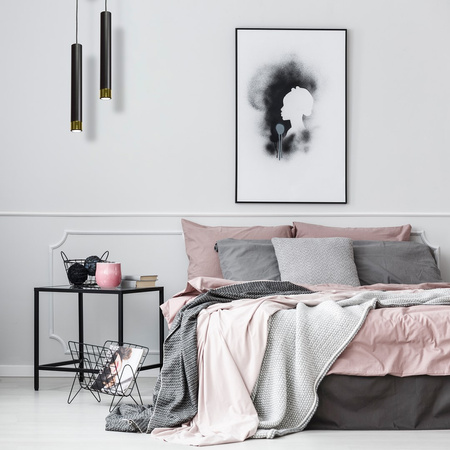 Lampa wisząca DANI 1xGU10 Wąski Klosz Czarna Złota MLP6239 Milagro Metal