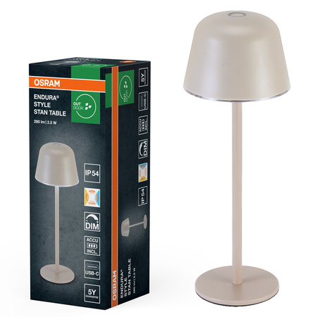 Lampa Ogrodowa LED Stojąca Ozdobna Lampka LED 2.5W 200lm 2700 4000 6500K CCT Ściemnialna Beżowy IP54 Endura Osram