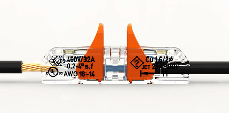 60x Złączka Instalacyjna Szybkozłączka Przelotowa WAGO 221-2411 na PRZEWÓD 2x0,2-4mm
