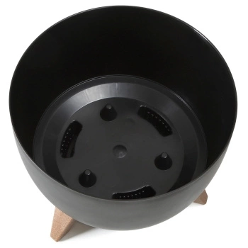 Doniczka Misa Donica Ogrodowa Kwietnik 24cm Osłonka Dekoracyjna do Kwiatów na Nóżkach CZARNA