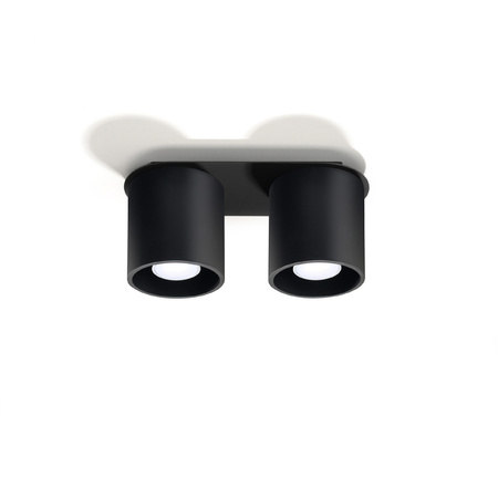 Lampa Sufitowa Oprawa Natynkowa 2x GU10 Cylindryczna Czarna Nowoczesna Orbis Sollux