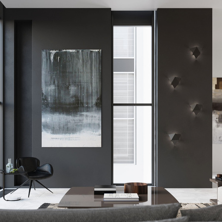 Lampa Ścienna Kinkiet 2x G9 Wielokątny Czarna Nowoczesna Solido Sollux