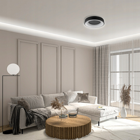 Lampa sufitowa PLAFON LED żyrandol GALAXIS NOVA 54W 3000K-6500K czarny + pilot