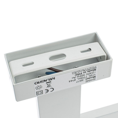 Kinkiet SHINE prostokąt biały 13,8W LED IP44 Metal i tworzywo Milagro