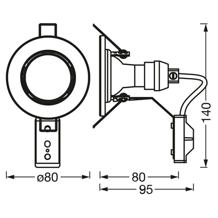 Panel LED Oprawa Podtynkowa Wpuszczana 2.6W 230lm 3000K Ciepła Nikiel Oczko Spot Recess Essential Ledvance