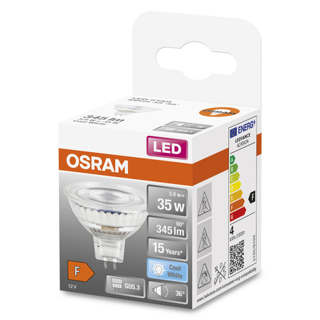 Żarówka LED MR16 Reflektor GU5.3 3.8W = 35W 345lm 4000K Neutralna 12V 36° STAR Osram