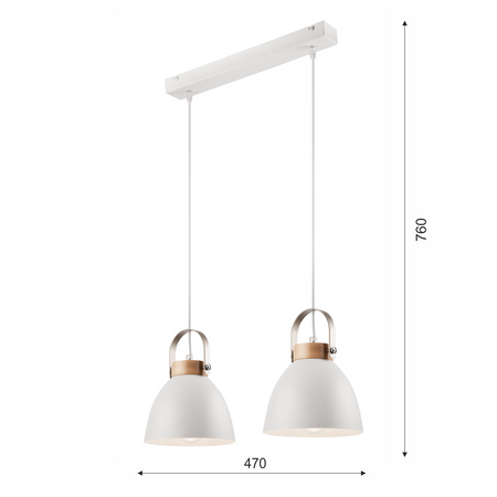 Lampa Wisząca Sufitowa DANIELLE 2xE27 Biała Brązowa LM-2.80 Lamkur
