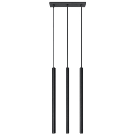 Lampa Sufitowa Wisząca Tuba 3x G9 Zwis Tubularna Czarna Nowoczesna Pastelo Sollux