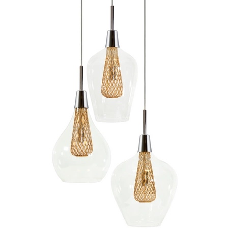 LAMPA WISZĄCA, SUFITOWA Dyson 3xG9 przezroczysta GLAMOUR