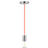 Lampa Wisząca Oprawa E27 Chromowy klosz z pomarańczowym kablem VT-7338 V-TAC