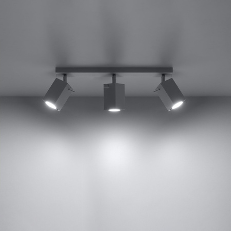 Lampa Sufitowa Oprawa Natynkowa SPOT TUBA Reflektor 3x GU10 Kwadratowa Biała Nowoczesna Merida Sollux