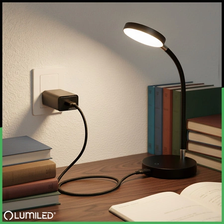 Ładowarka Zasilacz 1x USB 5V/1A DC Adapter Lampek Biurkowych Czarny Lumiled