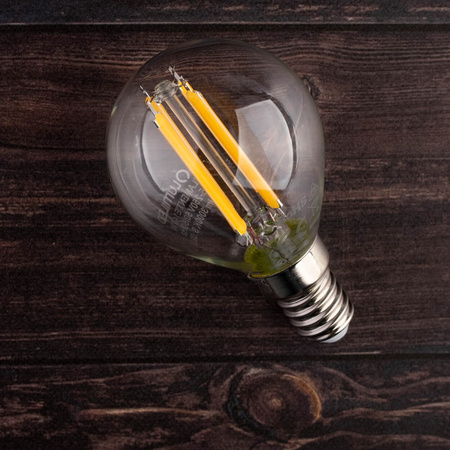 Żarówka LED E14 Kulka P45 7W = 60W 806lm 3000K Ciepła 360° FILAMENT LUMILED