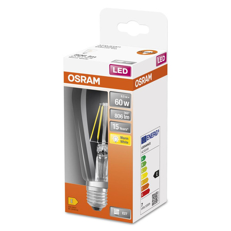Żarówka LED ST64 E27 6.5W = 60W 806lm 2700K Ciepła 300° Retrofit Filament CLASSIC Osram