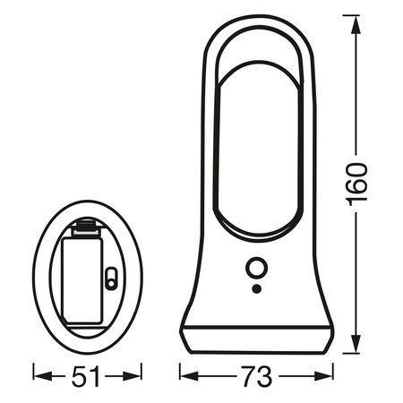 Lampka LED Stojąca 0.65W Bateryjna 6V 4000K Neutralna Przenośna z Czujnikiem Ruchu i Zmierzchu 21cm NIGHTLUX LANTERN LEDVANCE