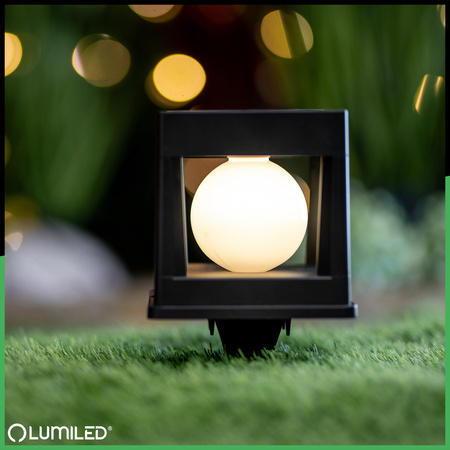 Lampa Solarna Ogrodowa LED Wbijana Zewnętrzna na Słupek Ogrodzeniowy Ogrodzenie Balustradę Taras 3000K KWADRUS LUMILED