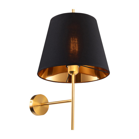 Kinkiet Ścienny Lampa Oprawa Natynkowa E27 Czarny Złoty ELENA Sanico Goldlux