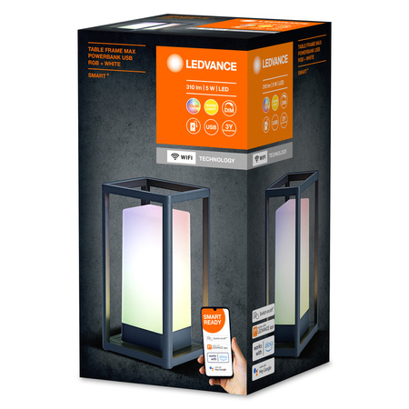 Lampa Ogrodowa Stołowa LED 5W USB 5V IP44 3000K Ciepła + RGB SMART+ WiFi Ściemnialna Frame Maxi LEDVANCE