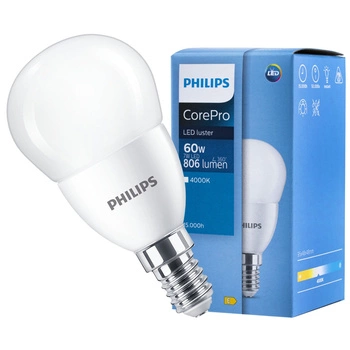 Żarówka LED E14 7W = 60W 806lm 4000K Neutralna KULKA PHILIPS