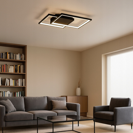 Lampa Sufitowa Żyrandol LED 45W CCT GALAXIS POLARIS Czarny + Pilot Sterujący