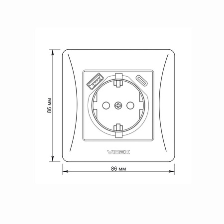 Gniazdko Pojedynczne z USB-A+USB-C 16A Natynkowy Biały BINERA VIDEX