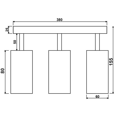 Lampa Sufitowa Ścienna Reflektor 3xGU10 QUANTUS Czarna