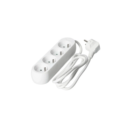 Przedłużacz Sieciowy Wtyk 4x Gniazdo z Uziemieniem Listwa Zasilająca 1.5m Biały Linea Kobi