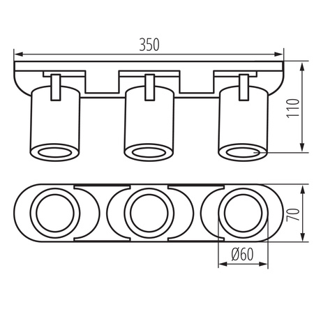 Kinkiet Oprawa Ścienna Sufitowa Regulowana LED GU10 Okrągła Biała Złota Laurin Kanlux