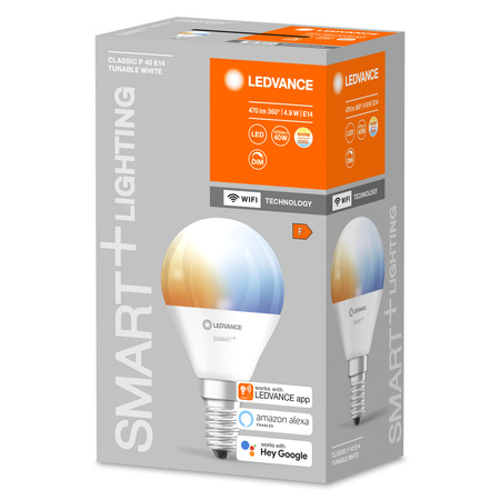 Żarówka LED E14 Kulka 4.9W = 40W 470lm CCT Ściemnialna SMART+ WiFi Mini Bulb Ledvance