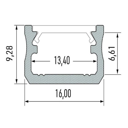Profil LUMINES typ A Srebrny Anodowany do Taśm LED 2M