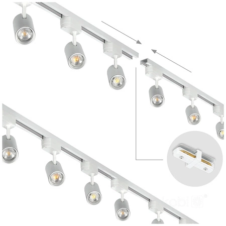 Łącznik do Szynoprzewodu Prosty 1-Obwodowy Wewnętrzny Biały Kobi