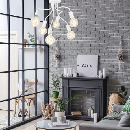 Lampa Sufitowa HILDA 6xE27 Biała LM-6.154 Lamkur