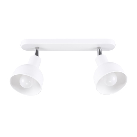Lampa Sufitowa Oprawa Natynkowa Reflektor 2x E27 Ruchoma Geometryczna Biała Industrialna Elba Sollux