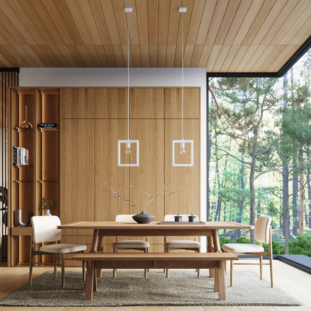 Lampa Sufitowa Wisząca Zwis E27 Żyrandol Kwadratowa Biała Skandynawska Aries Sollux